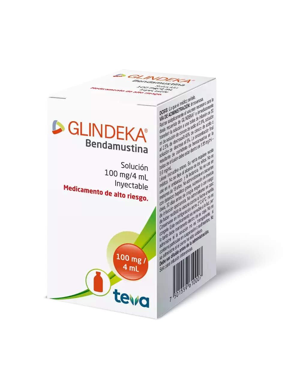 GLINDEKA® 100 mg/4 ml (Bendamustina) - Frasco Ámpula - Teva - Rx3