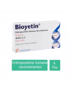 Bioyetin® (Eritropoyetina Humana Recombinante) 4000 U.I - 6 Frascos Ámpula - Probiomed - Rx3