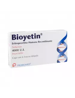 Bioyetin® (Eritropoyetina Humana Recombinante) 4000 U.I - 6 Frascos Ámpula - Probiomed - Rx3