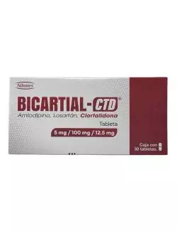 Bicartial-CTD® 2 mg/100 mg/12,5 mg - 30 Tabletas | Amlodipino/Losartán/Clortalidona | Silanes