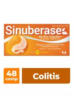 Sinuberase Probióticos Bacillus Coagulans 1 millón UFC 48 comprimidos