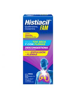 Histiacil FAM Jarabe para la Tos Adultos Sabor Fresa 140 ml. Acción 3 en 1