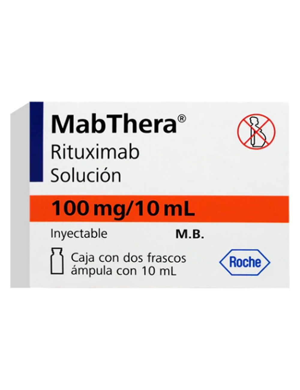 Mabthera 100 mg Caja Con 2 Frascos Ámpula De 10 mL RX3.
