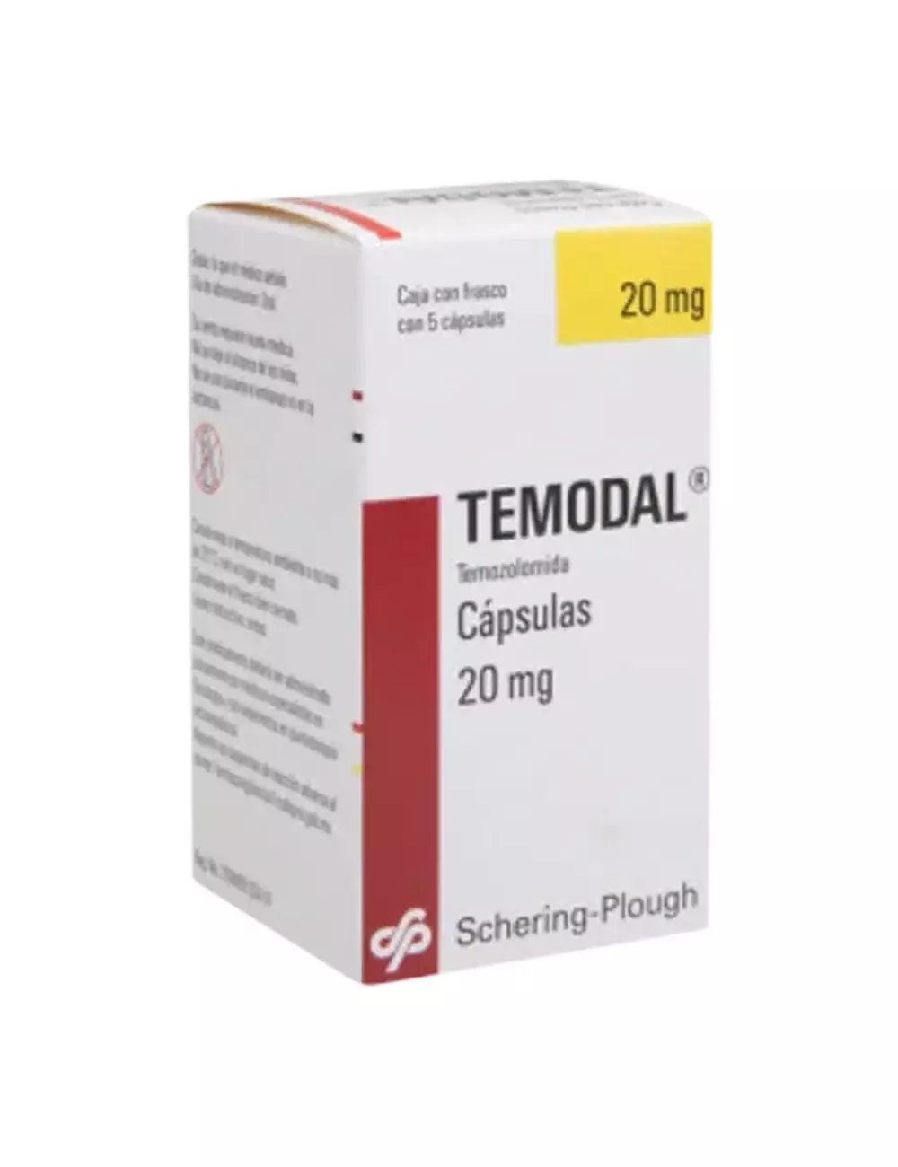 Temodal® 20 mg - 5 Cápsulas | Temozolomida | Schering-Plough
