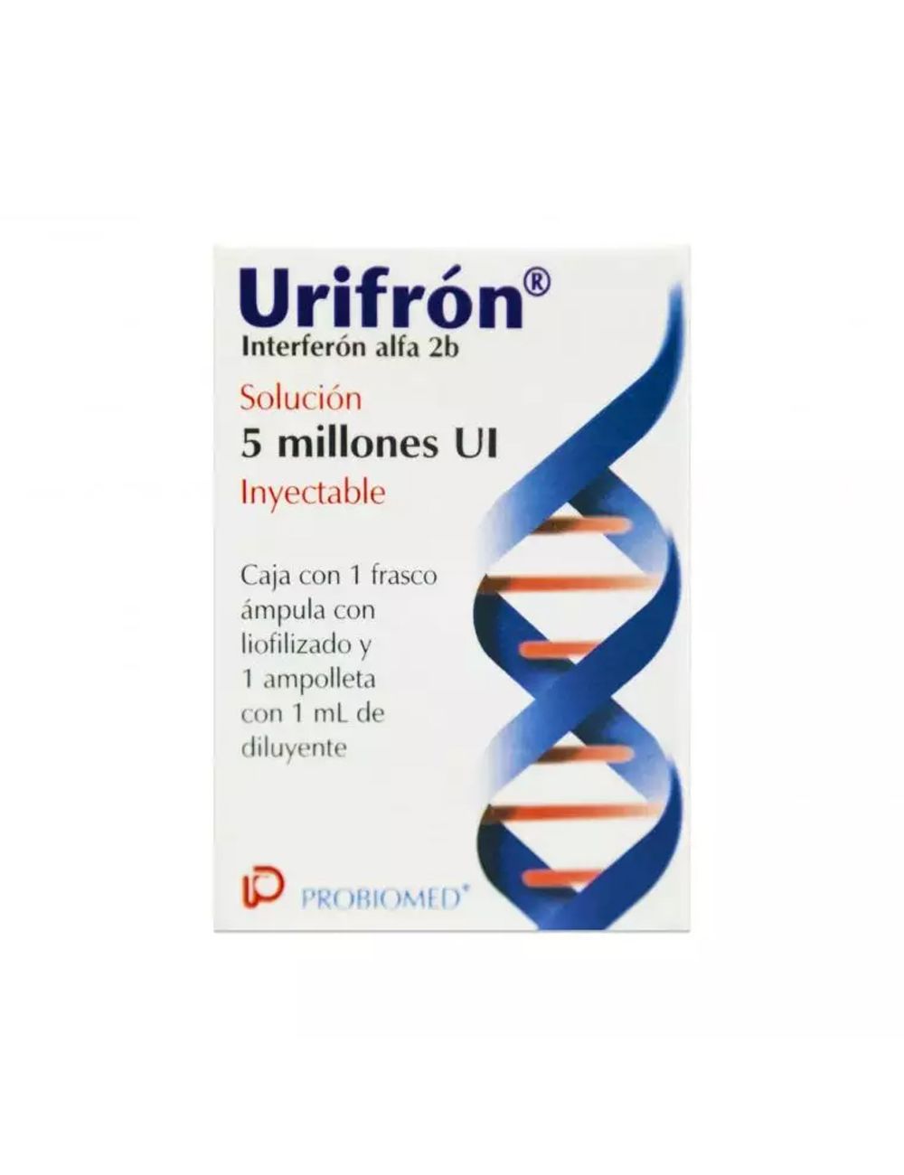 Urifrón® 5 MUI - 1 Frasco Ámpula | Interferón alfa 2b | Probiomed - RX3.