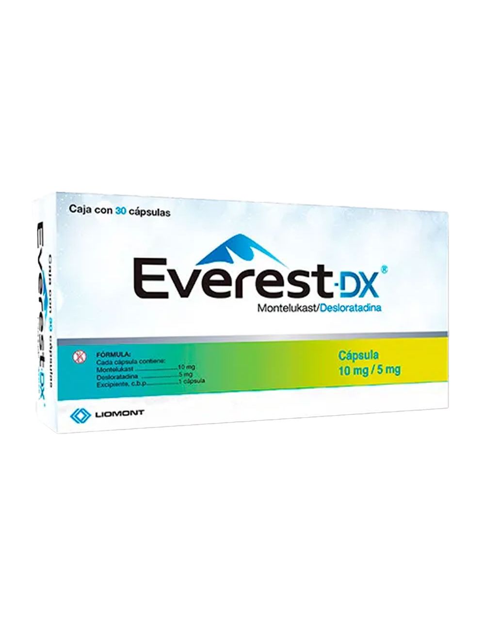 Everest DX® 10 mg / 5 mg - 30 Cápsulas | Montelukast + Desloratadina | Liomont