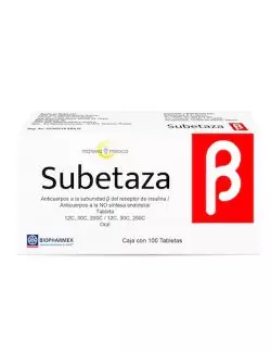 Subetaza 12C, 30C, 200C - 100 Tabletas | Anticuerpos Subunidad Beta del Receptor de Insulina | Biopharmex
