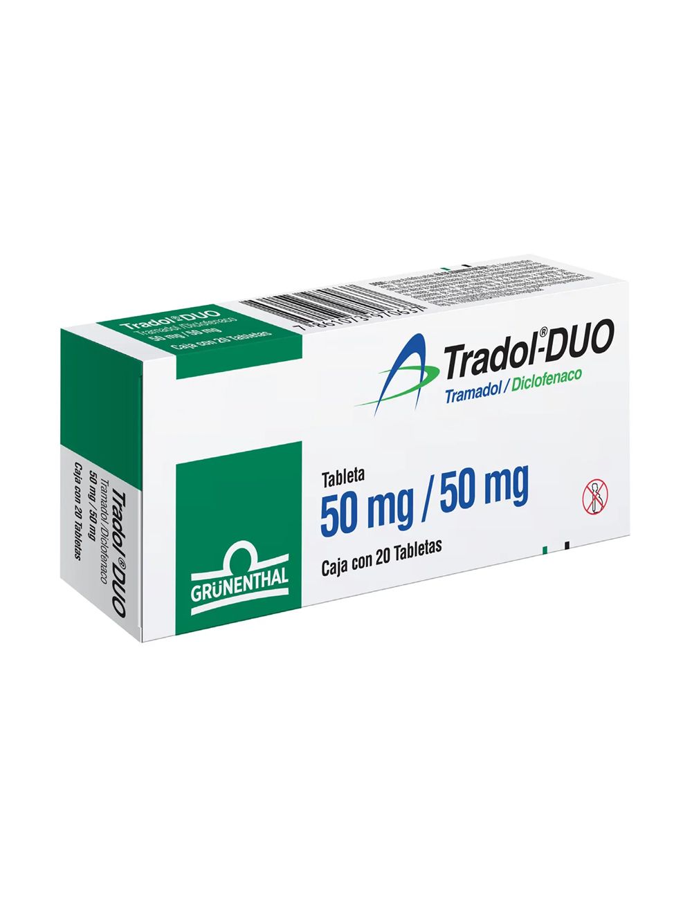 Tradol® DUO 50 mg / 50 mg - 20 Tabletas | Tramadol + Diclofenaco | Laboratorio Grunenthal