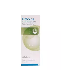 Netex Sifi 0.1% / 0.3% - Frasco Gotero 5 ml | Dexametasona + Netilmicina | Laboratorio Sifi