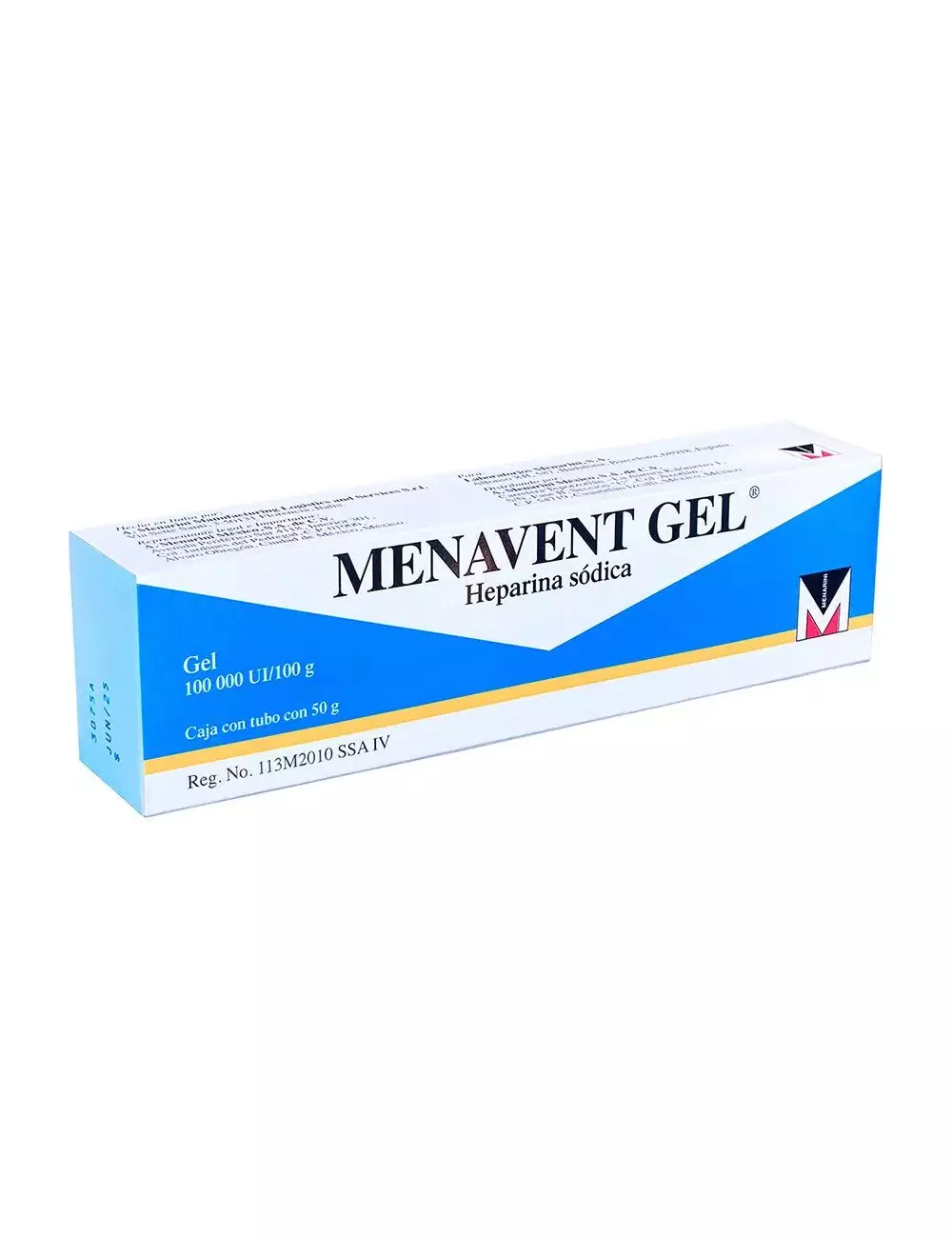 Menavent Gel® 100,000 UI/100 g - Tubo 50 g | Heparina Sódica | Laboratorio Menarini