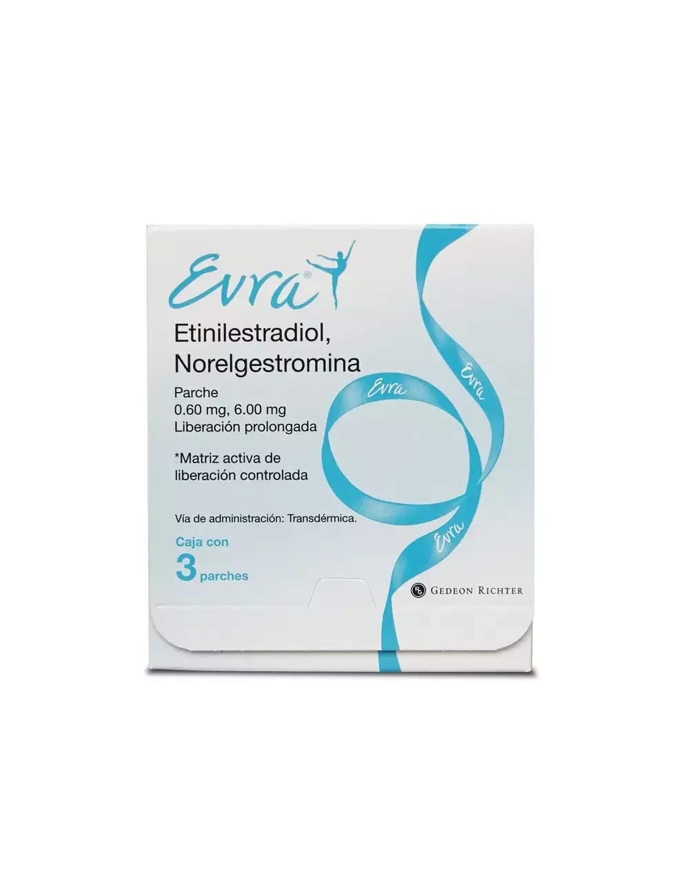 Evra® 0.6 mg / 6 mg - 3 Parches | Etinilestradiol + Norelgestromina | Laboratorio Gedeon Richter