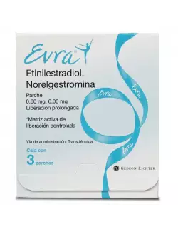 Evra® 0.6 mg / 6 mg - 3 Parches | Etinilestradiol + Norelgestromina | Laboratorio Gedeon Richter