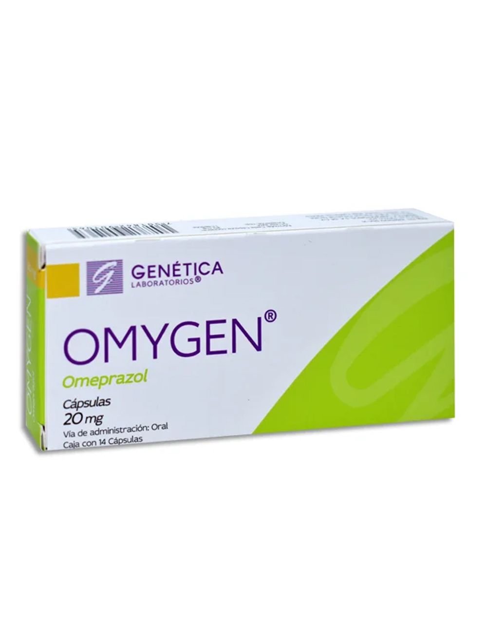 Omygen® 20 mg - 14 Cápsulas | Omeprazol | Laboratorio Genética