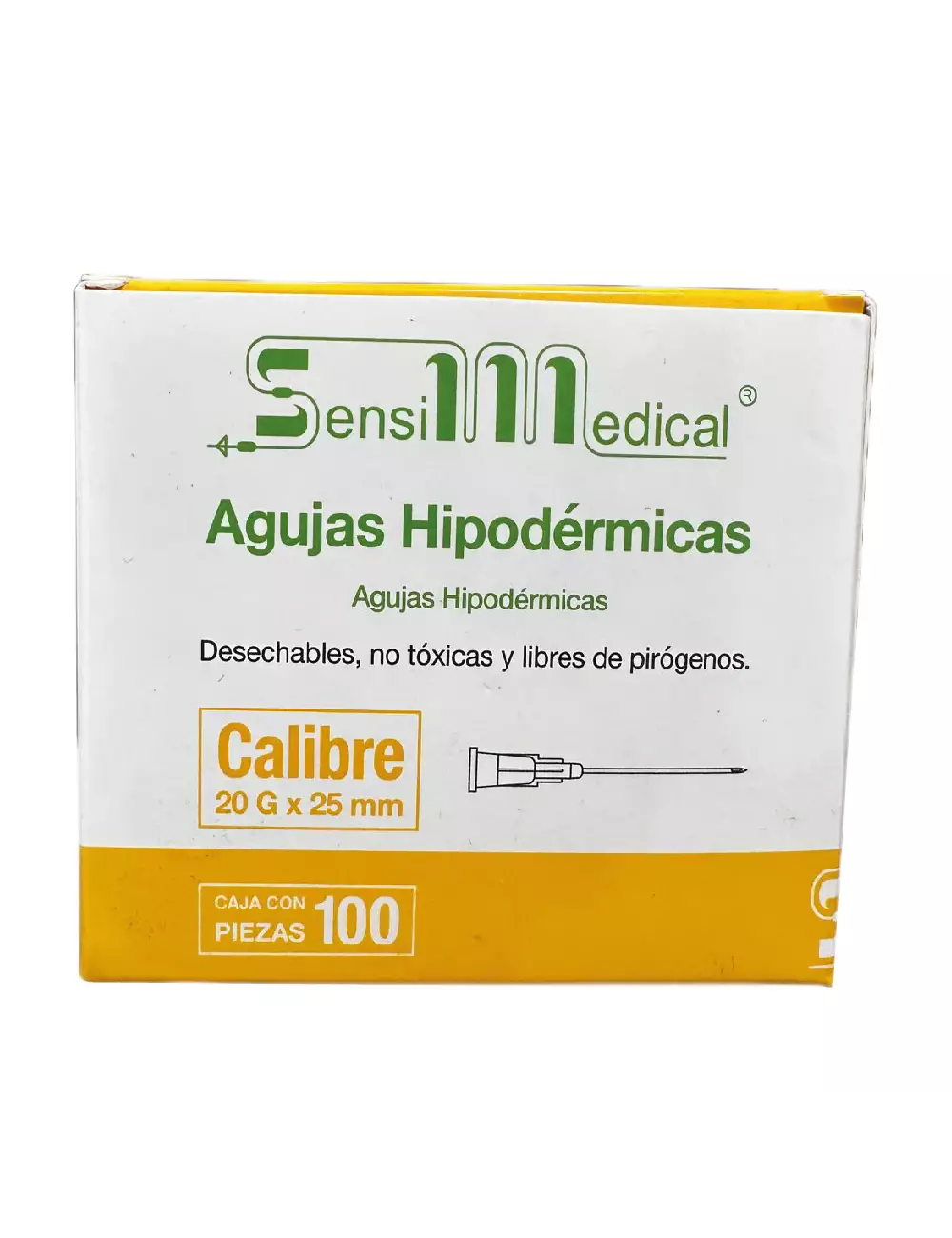 Aguja Hipodérmica Amarilla 20 g x 32 mm 100 Piezas