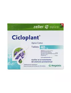 Cicloplant® 40 mg - 30 Tabletas | Agnus Castus | Laboratorio Megalabs