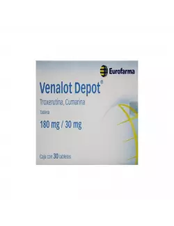 Venalot Depot® 180 mg / 30 mg - 30 Tabletas | Troxerutina + Cumarina | Laboratorio Eurofarma