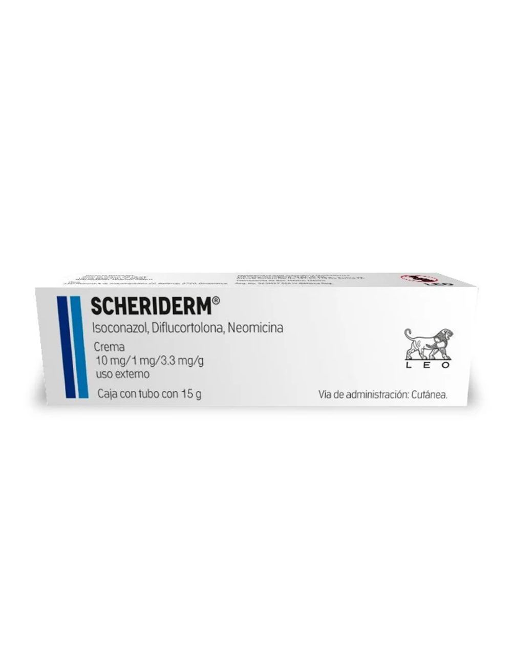 Scheriderm® Crema 10mg/1mg/3.3mg - Tubo 15g | Isoconazol/Diflucortolona/Neomicina | Laboratorios Leo