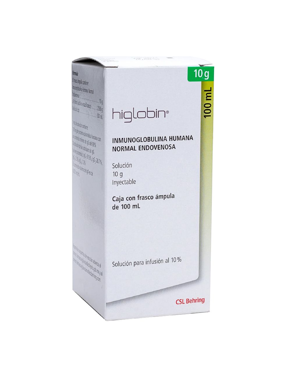 Higlobin® (Inmunoglobulina humana) 10g - Frasco Ámpula 100ml | CSL Behring - Rx3