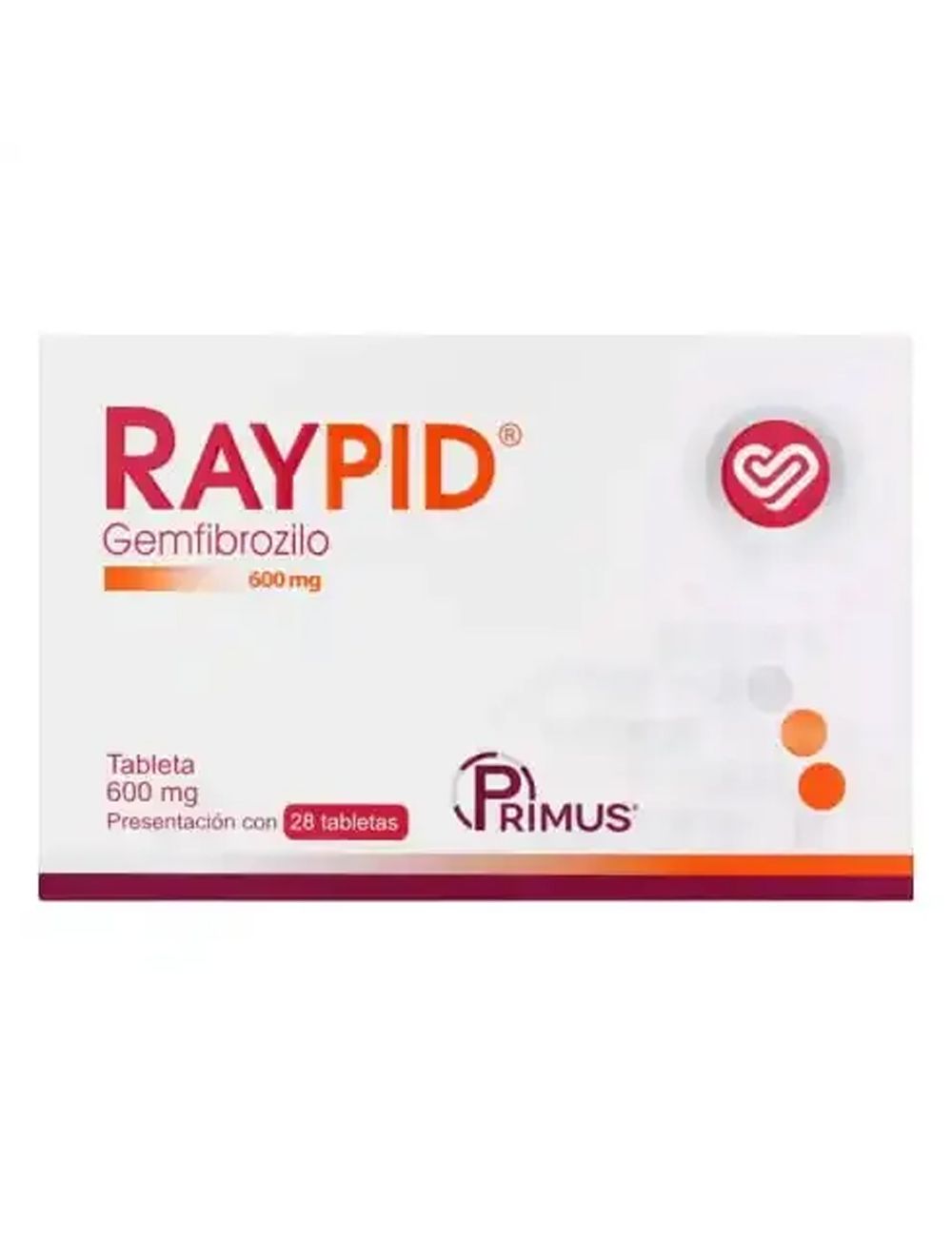 Raypid® 600 mg - 28 Tabletas | Gemfibrozilo | Primus