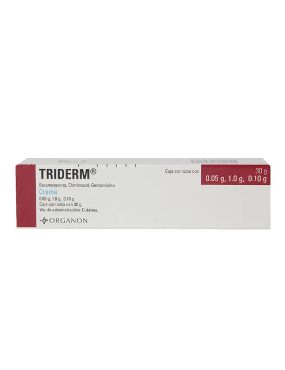 Triderm® 0.05 g / 1 g / 0.1 g - Tubo 30 g | Betametasona + Clotrimazol + Gentamicina | Laboratorio Organon