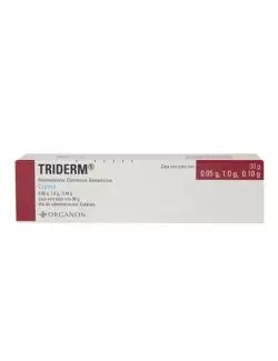 Triderm® 0.05 g / 1 g / 0.1 g - Tubo 30 g | Betametasona + Clotrimazol + Gentamicina | Laboratorio Organon
