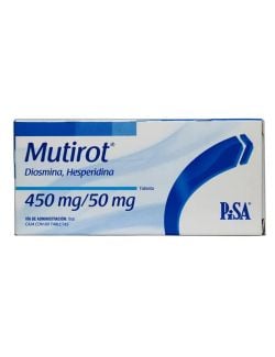 Mutirot® 450 mg / 50 mg - 60 Tabletas | Diosmina + Hesperidina | Laboratorio Pisa