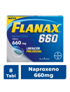 Flanax® 660 mg - 8 Tabletas LP | Naproxeno Sódico | Laboratorio Bayer