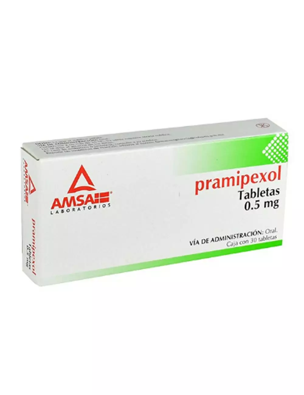 Pramipexol 0.5 mg - 30 Tabletas | Laboratorio Amsa