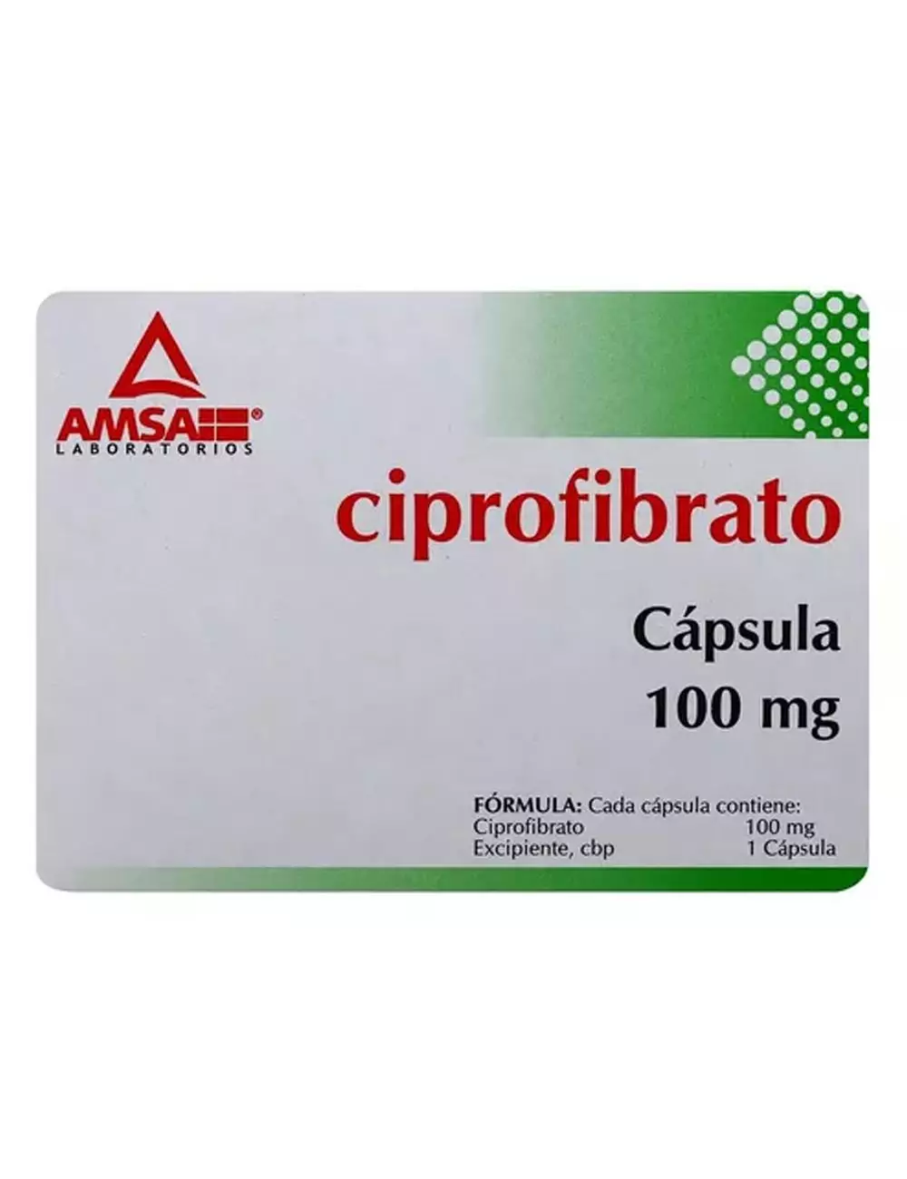 Ciprofibrato 100 mg - 1 Cápsula | Laboratorio Amsa