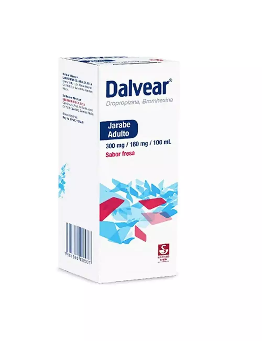 Dalvear® 300 mg/160 mg/100 ml - Frasco 120 ml Sabor a Fresa| Dropropizina / Bromhexina | Siegfried Rhein