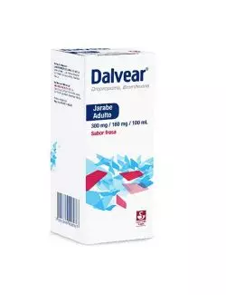 Dalvear® 300 mg/160 mg/100 ml - Frasco 120 ml Sabor a Fresa| Dropropizina / Bromhexina | Siegfried Rhein