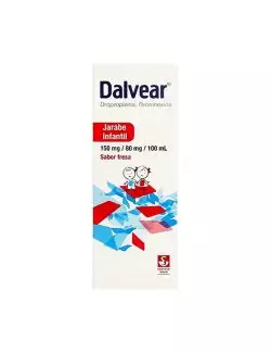 Dalvear® Sabor Fresa 150 mg/80 mg/100 ml - Frasco 120 ml | Dropropizina/Bromhexina | Siegfried Rhein