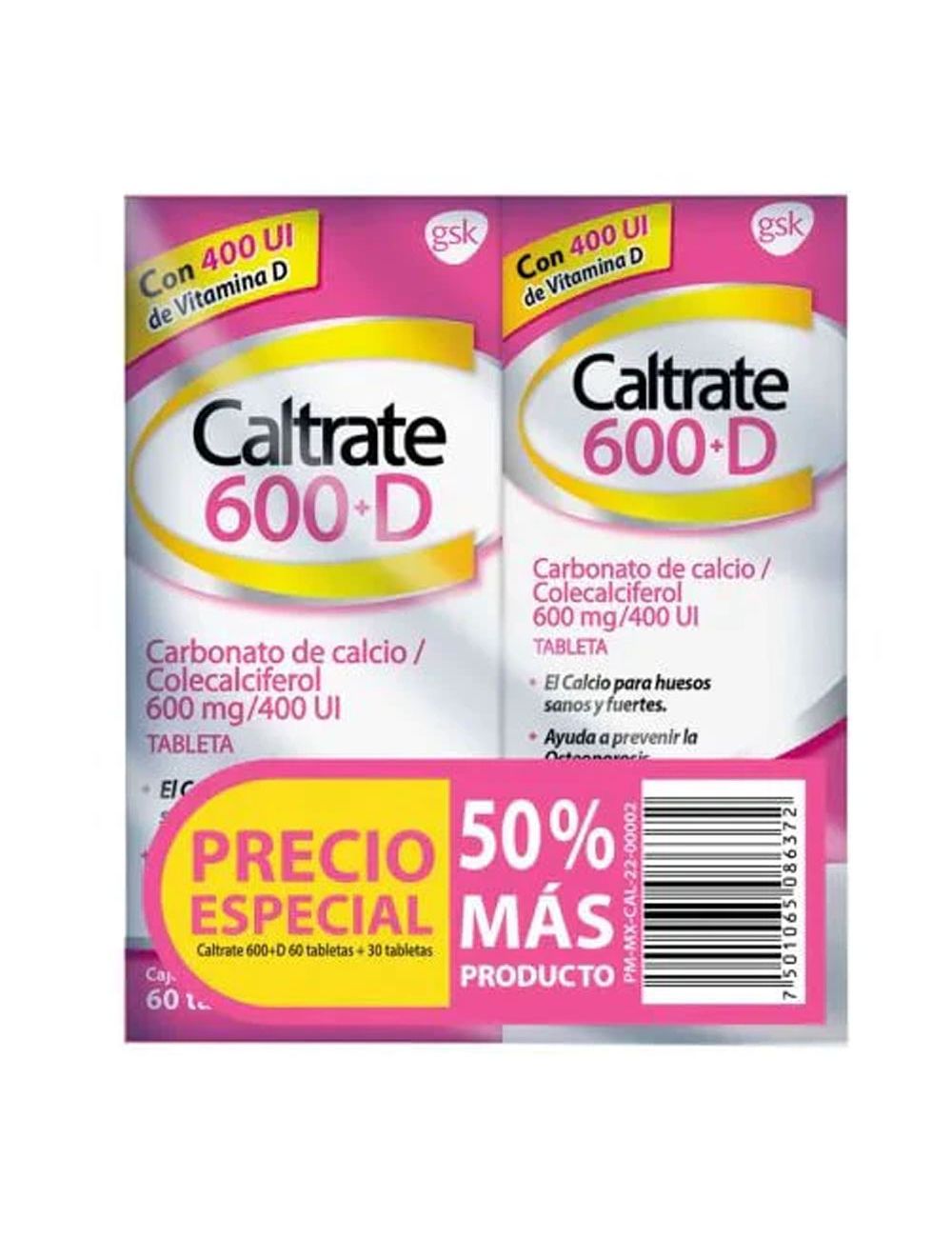 Caltrate Tabl D 60+30 600Mg X 90 (/400)