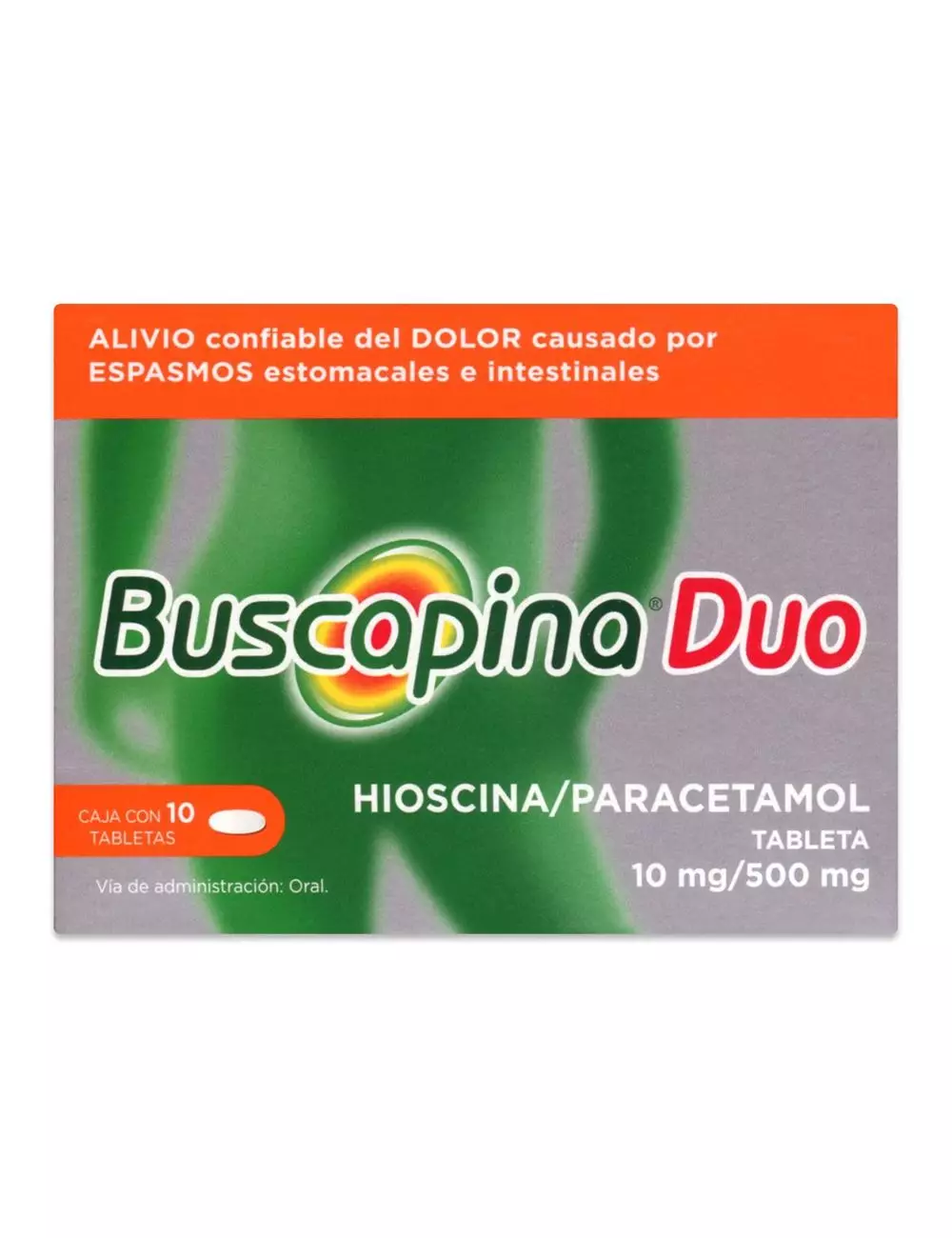 Buscapina® Duo 10mg+500mg - 10 tabletas | Hioscina/Paracetamol | Sanofi