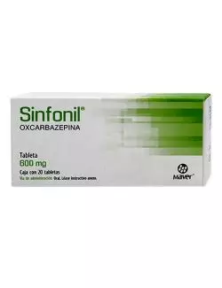 Sinfonil® 600 mg - 20 tabletas | Oxcarbazepina | Maver