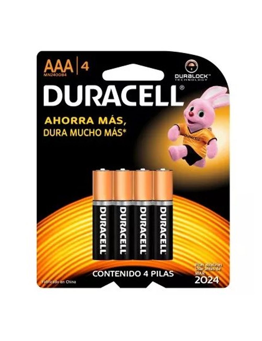 PILAS DURACELL DURA LOCK AAA  ESTUCHE CON 4 PILAS – TECNOLOGÍA.