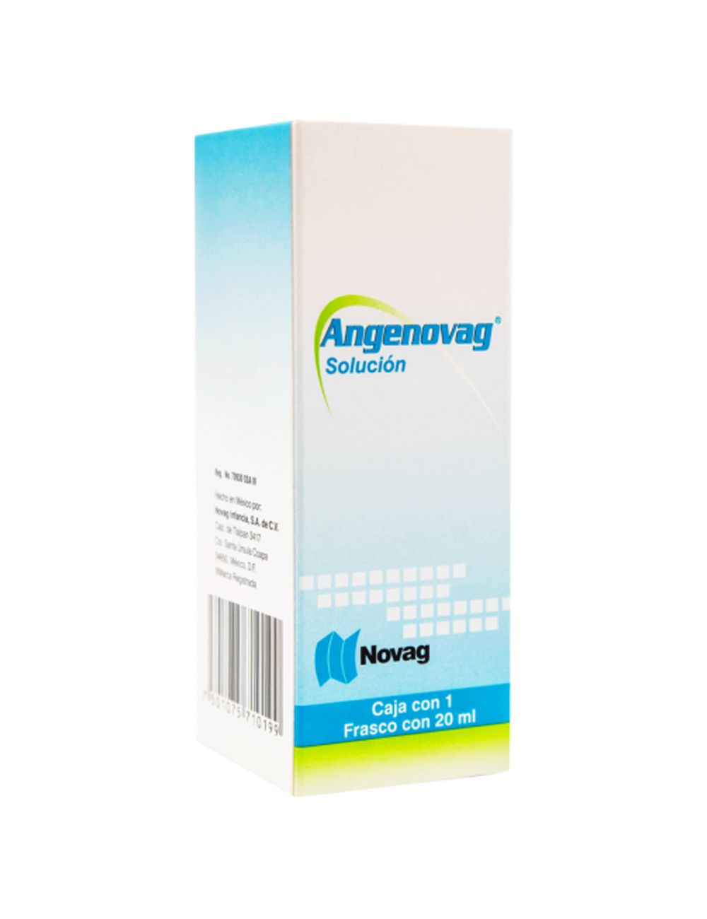 Angenovag® Solución - Frasco 20ml | Decalino/Enoxolona/Hidrocortisona/Lidocaina/Tirotricina | Novag