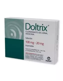 Doltrix® Solución 100mg/20mg - 3 Ampolletas 2ml | Clonixinato + Hioscina | Maver