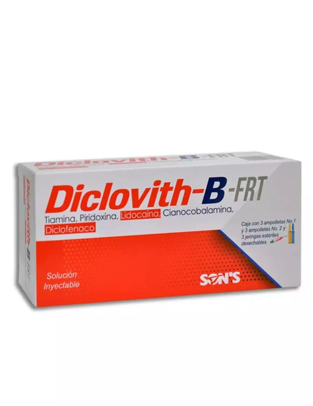 Diclovith - B - FRT (100mg/100mg/5mg/1ml - 75mg/2ml) | Complejo Inyectable | Sons