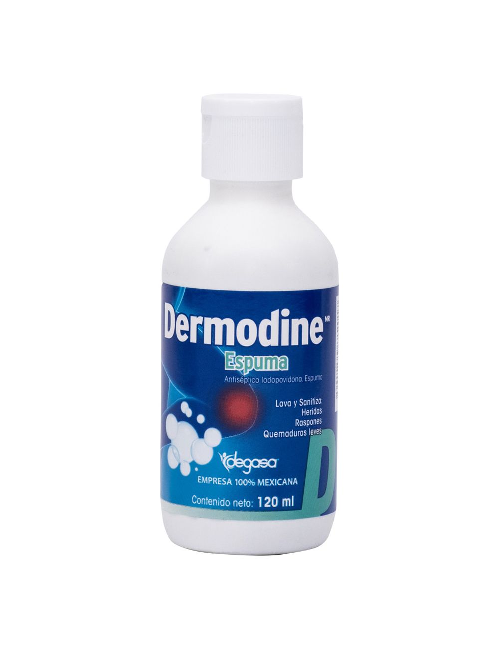 Dermodine® Espuma Antiséptico - Frasco 120ml | Lodopovidona | Degasa