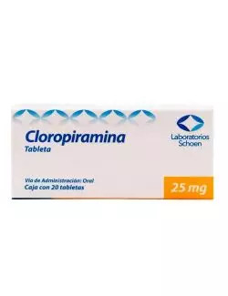 Cloropiramina® 25mg - Caja 20 tabletas | Laboratorios Schoen
