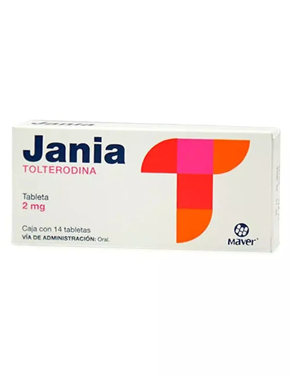 Jania 2mg - 14 Tabletas | Tolterodina | Maver