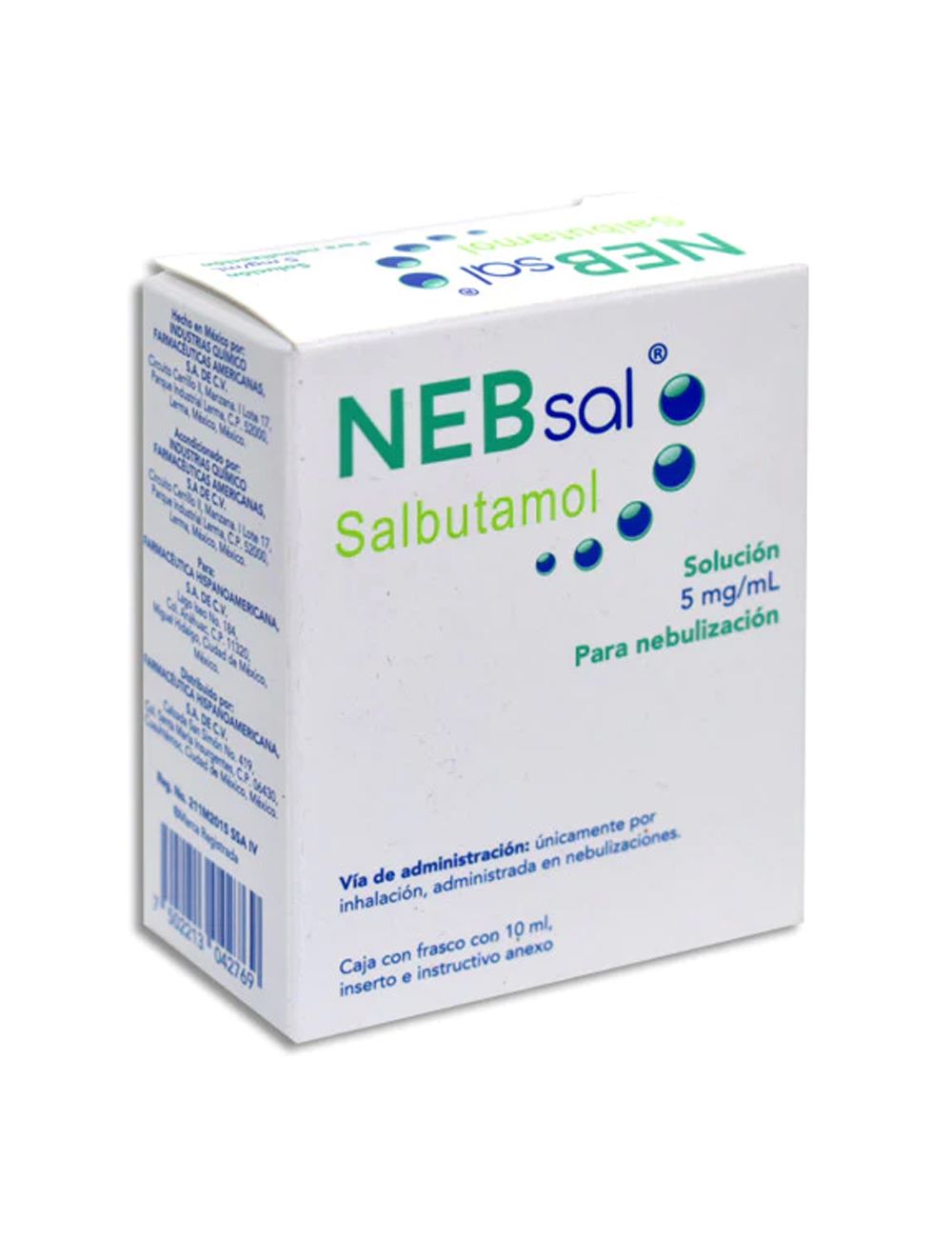 NEB sal® 5 mg/ml - Frasco 10 ml | Salbutamol | Farmacéutica Hispanoamericana