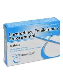 Loratadina 2.5mg/Fenilefrina 5mg/Paracetamol 500mg - 12 Tabletas | Pharma Gen