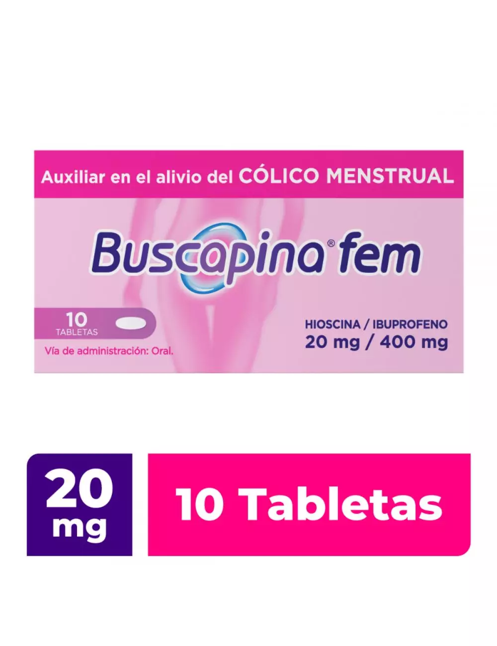 Buscapina Fem Auxiliar en el Alivio del Cólico Menstrual 10 tabletas