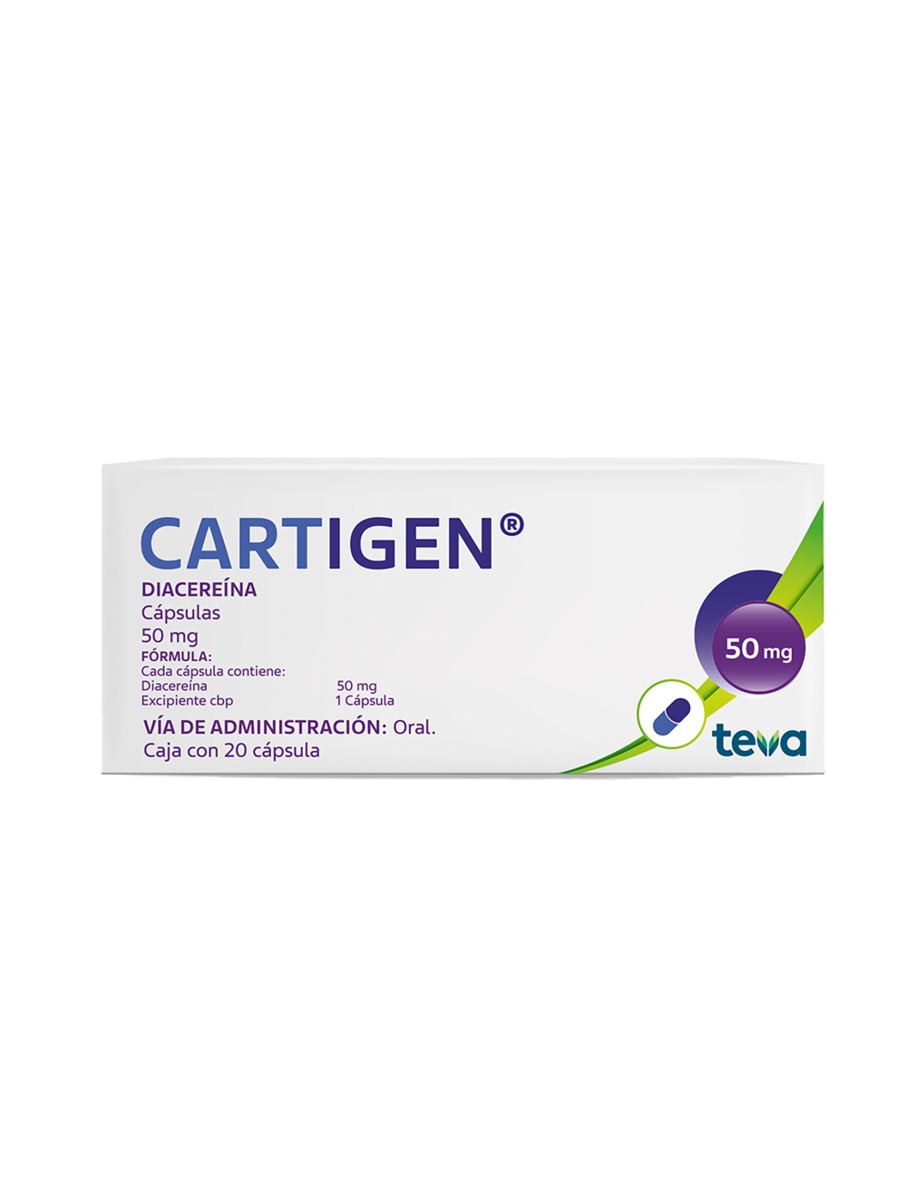 Cartigen 50 mg Caja Con 20 Cápsulas