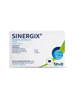 Sinergix 25 mg/10 mg Caja Con 4 Tabletas Sublinguales