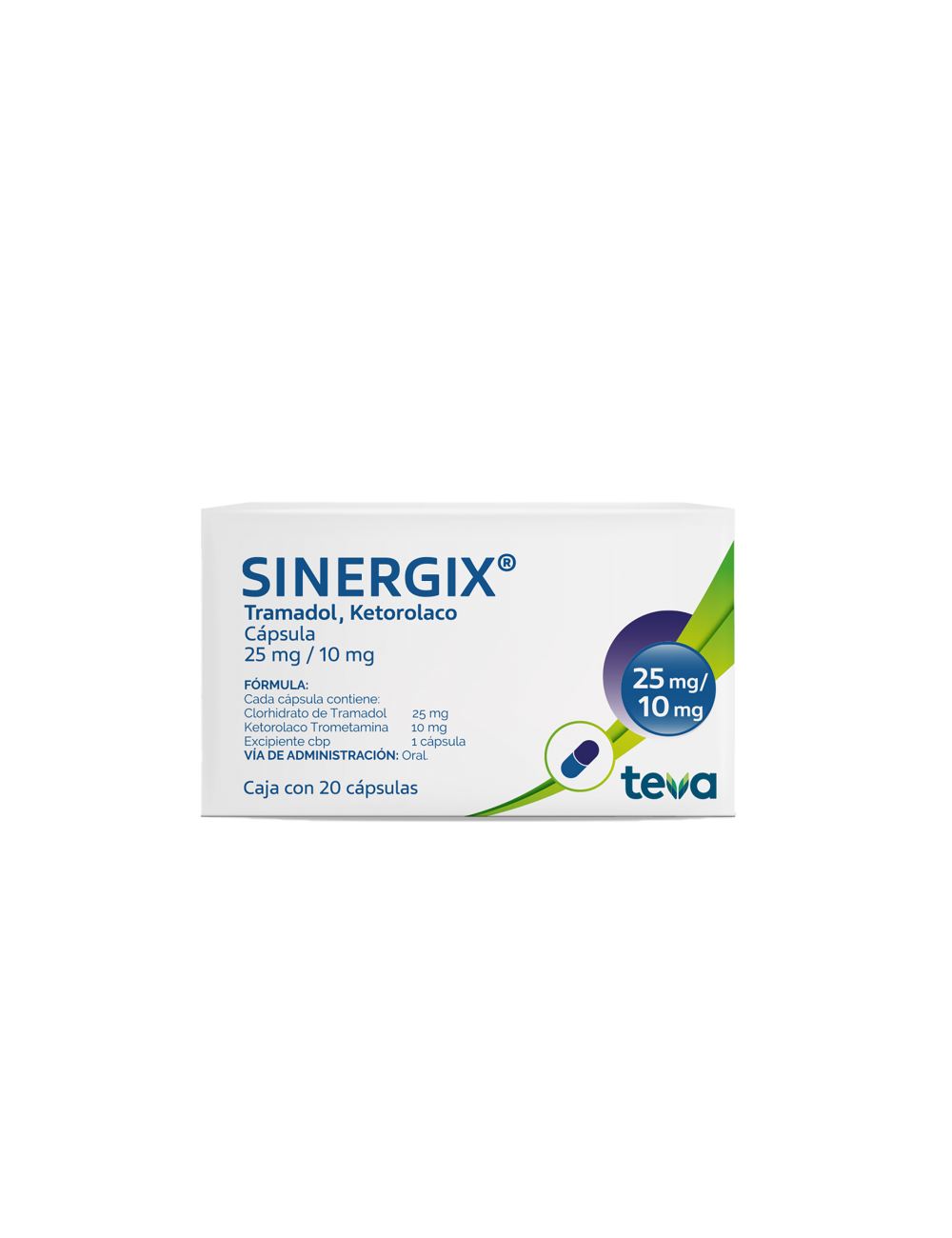 Sinergix 25 mg/10 mg Caja Con 20 Cápsulas
