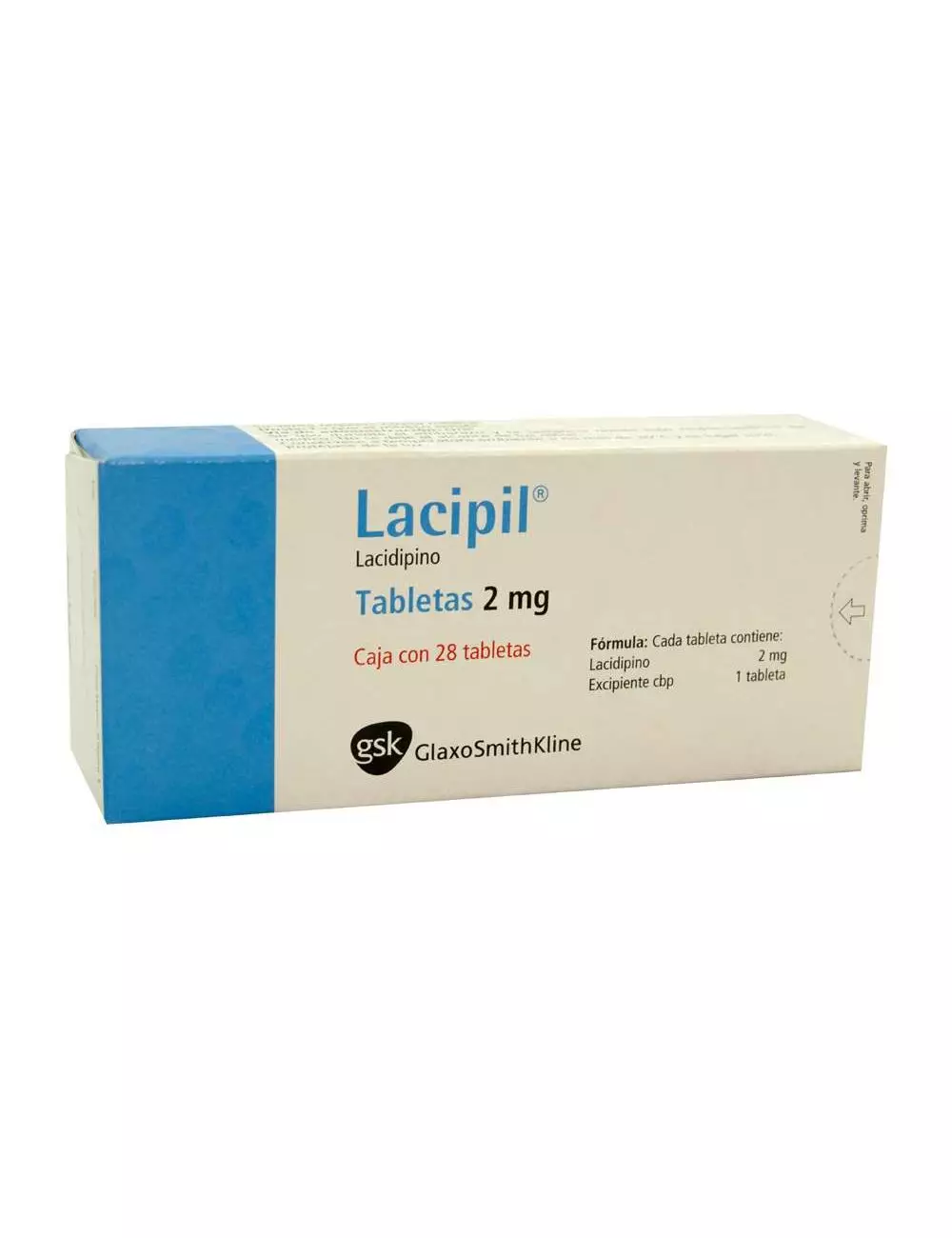 Lacipil® 2 mg - Caja con 28 Tabletas | Lacidipino | Laboratorio GSK