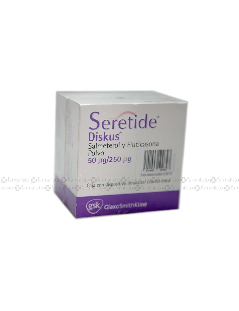 Seretide® Diskus® 50 mg/250 mg (Salmeterol/Fluticasona) - 1 Inhalador, 60 Dosis - Laboratorio GlaxoSmithKline